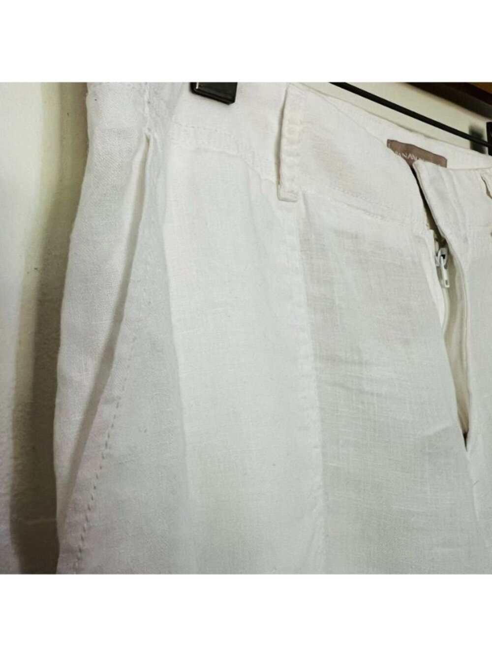 Banana Republic Womens Sz 6 White Linen Pants Lightweight Euro Summer Resort - Picture 4 of 14